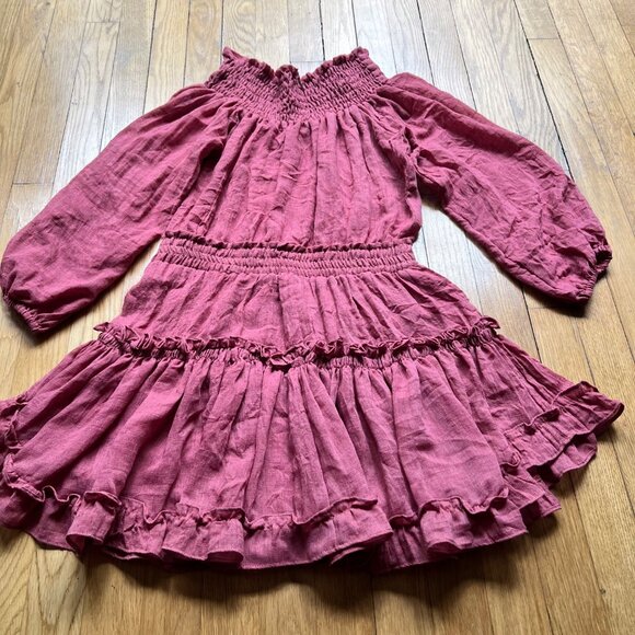 Misa Los Angeles Size S Pink Brick Darla Off Shoulder Mini Dress - Picture 15 of 15